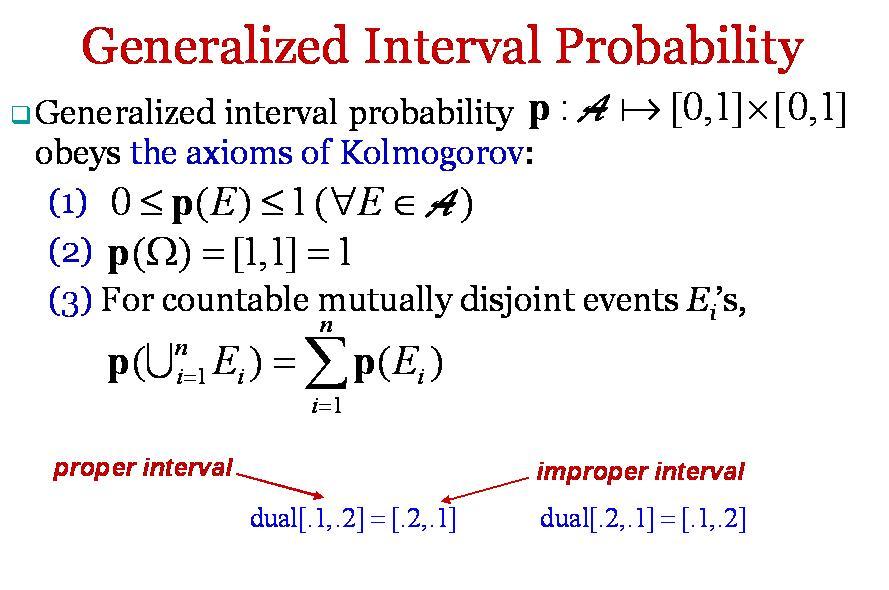 Generalized interval probability obeys the three axioms of Kolmogorov